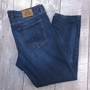 Alberto Jeans Mens 40x29 Denim PIPE Blue Regular Fit Straight Mid Rise